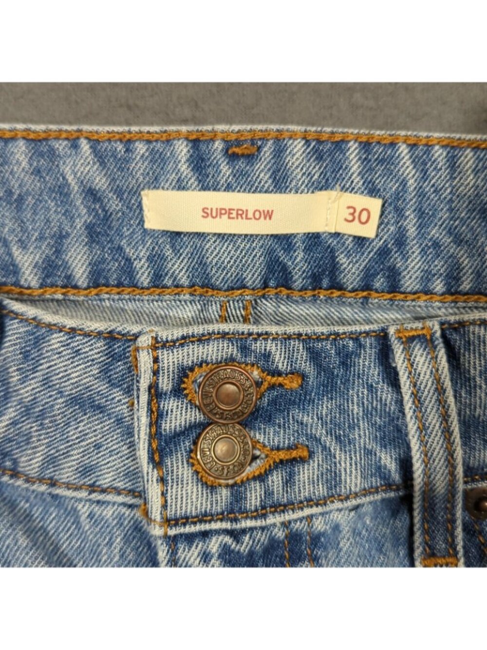 Levi's Jeans Women's 30x32 Fits 31x31 Blue Superlow Wide Leg Baggy Denim - Picture 9 of 12